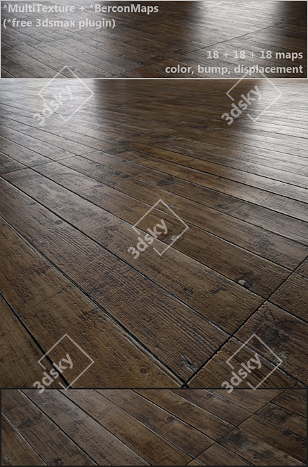 Vintage Oak Parquet - MultiTexture 3D model image 1