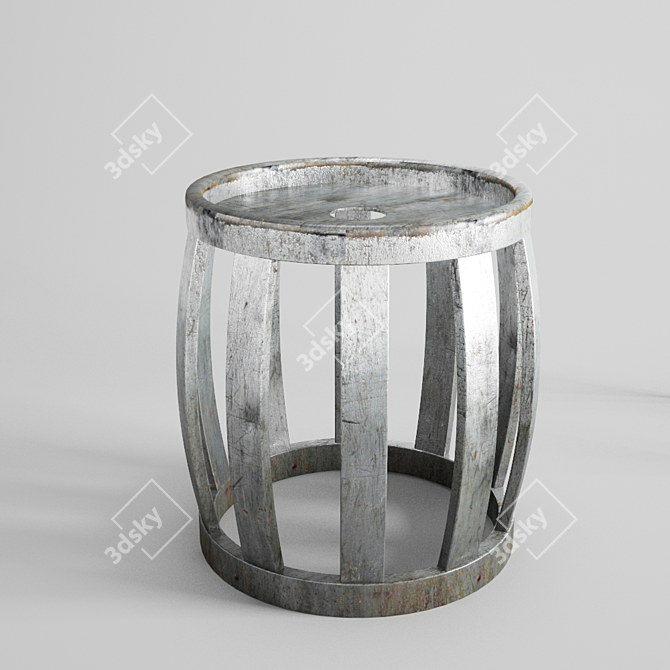 Sleek Steel Side Table 3D model image 1