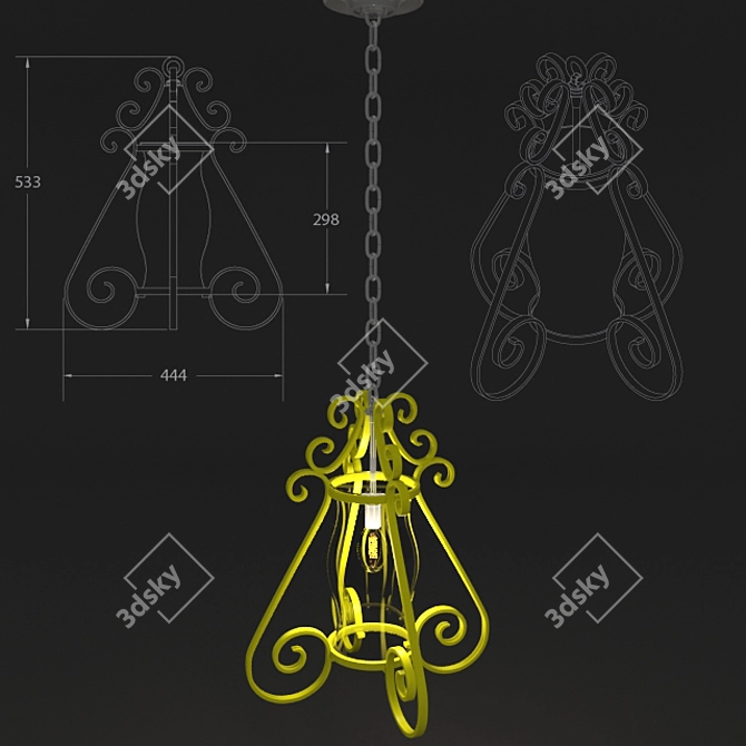 Anson Ribbon: Modern Mesh Smooth Pendant 3D model image 3