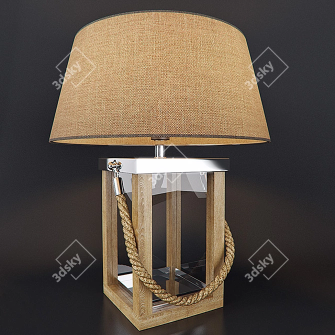 Luxe Polished Nickel & Wood Tate Collection 3D model image 3