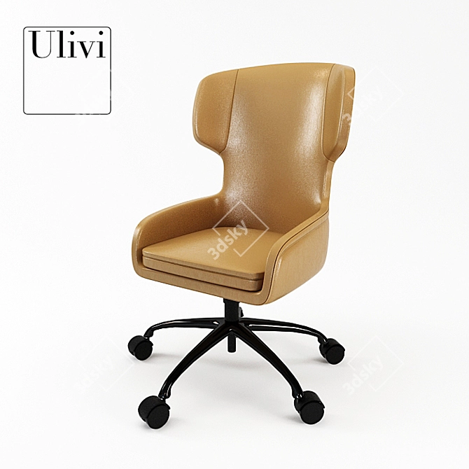 Ulivi Rose Leather Office Chair 3D model image 1