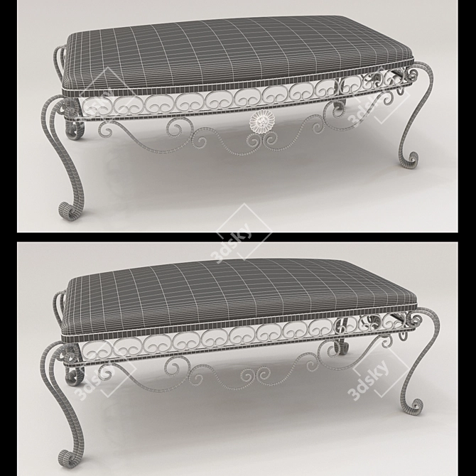 Elegance in Iron: Forged Bench 3D model image 2