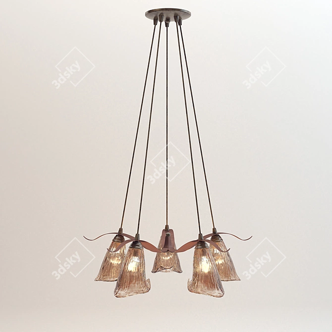 Elegant Multi-Light Pendant 3D model image 2