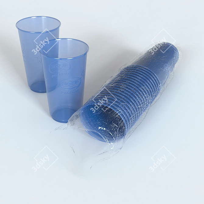 Nestle Disposable Plastic Cups 3D model image 1