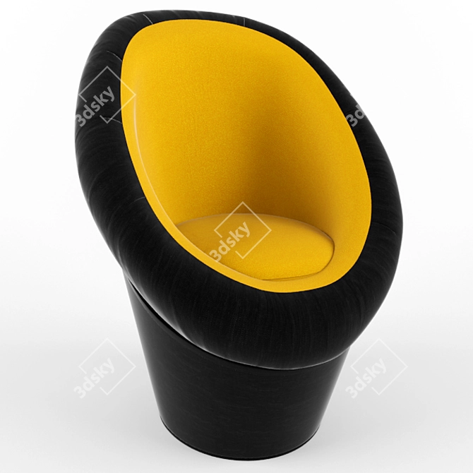 Compact Wooden Armchair: Mini Comfort 3D model image 1