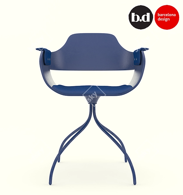 Sleek BD Barcelona Stool 3D model image 2