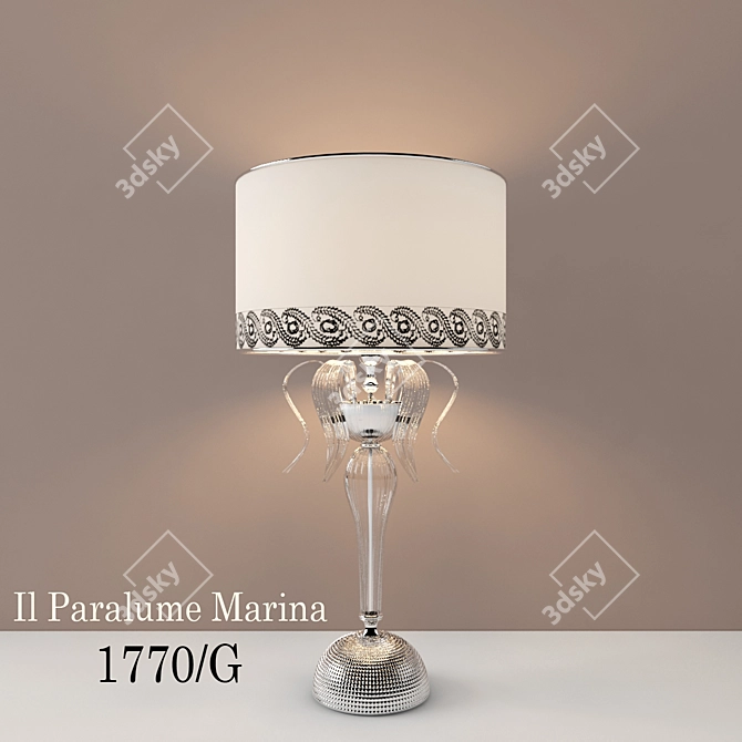 Italian Handcrafted Floral Table Lamp 3D model image 1