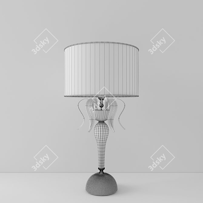 Italian Handcrafted Floral Table Lamp 3D model image 2