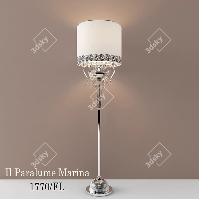 Handcrafted Murano Glass and Swarovski Crystal Floor Lamp 3D model image 1