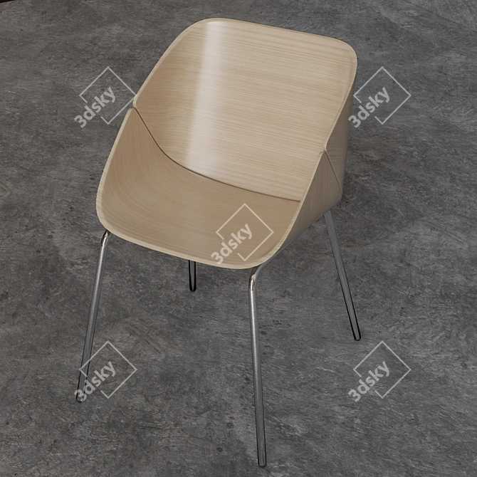 Modern Plank Baba Chair 3D model image 2