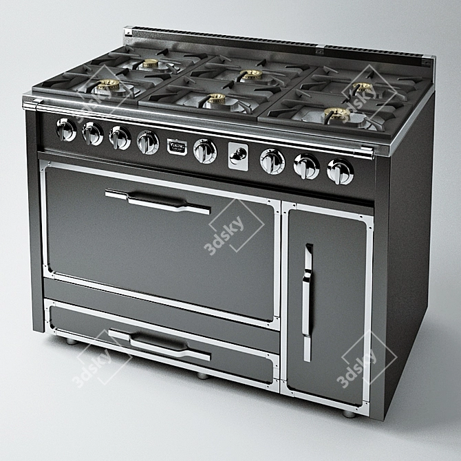 Viking Tuscany 48" Gas Range: Blue, Silver, Black 3D model image 3