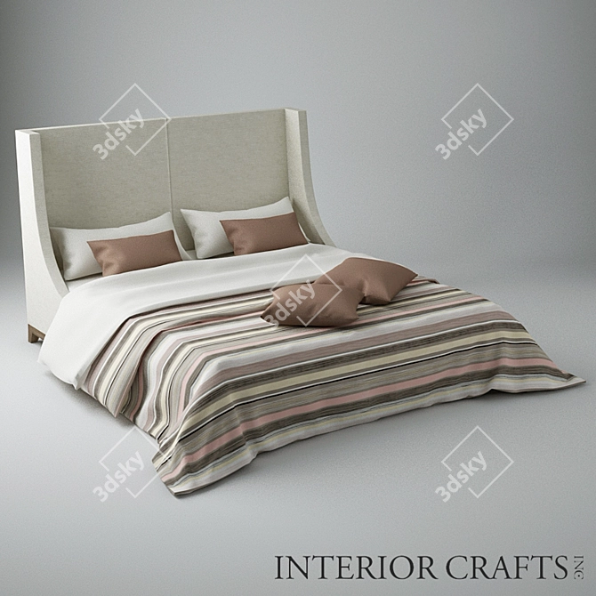 Luxury Bed Set: Interior Crafts 3D model image 1