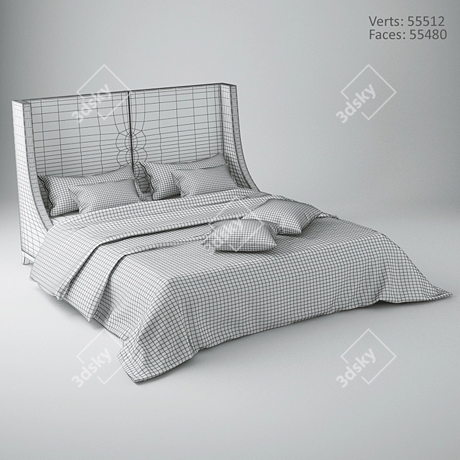 Luxury Bed Set: Interior Crafts 3D model image 2