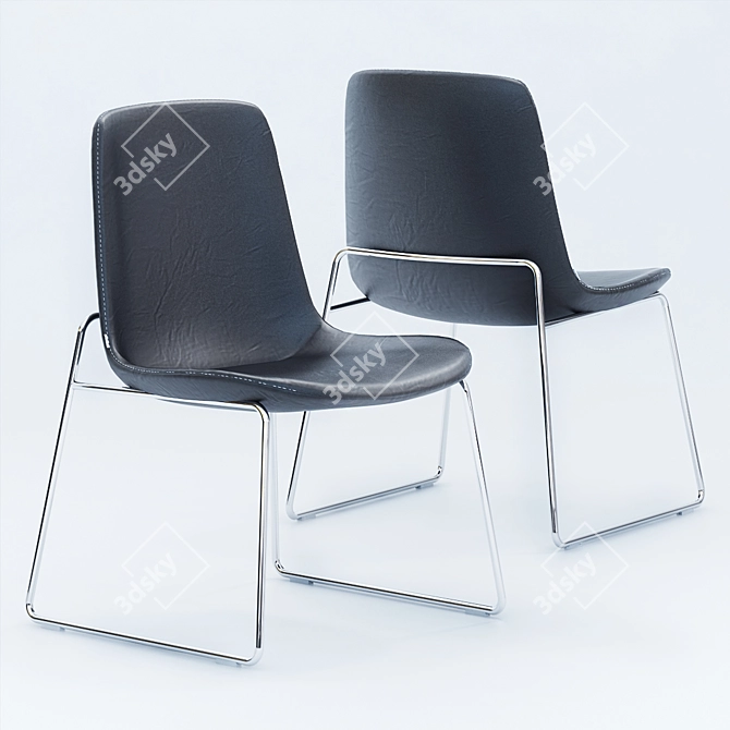 Poliform Ventura Flute: Stylish Tables and Chairs 3D model image 2