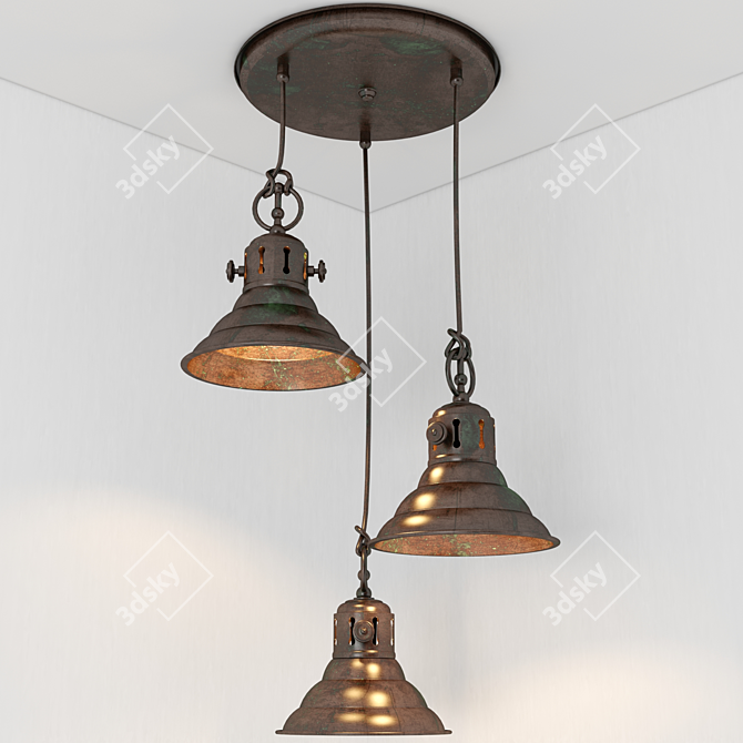 Elegant Moretti Luce Chandelier - Illuminating Vintage Brilliance 3D model image 1