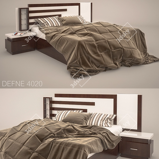 4020 DEFNE Double Bed 3D model image 1