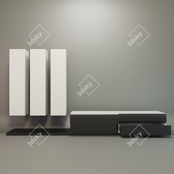 Sleek LG TV-Ready Living Room Furniture 3D model image 1