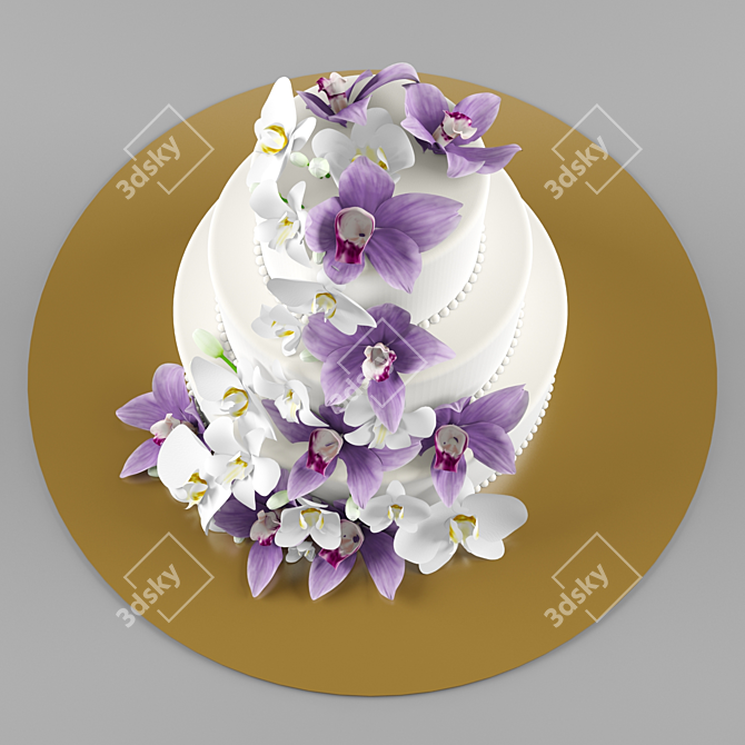 Celebration Mastic Cake 3D model image 2