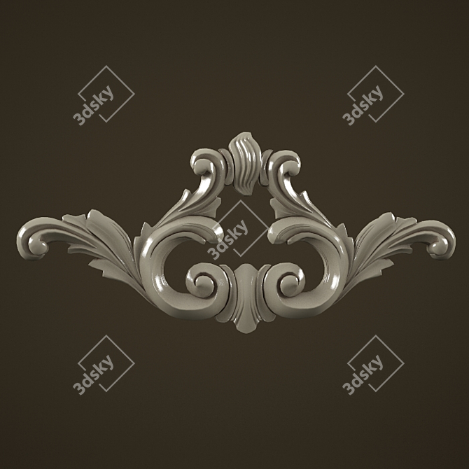Elegant Stucco Ornament 3D model image 1