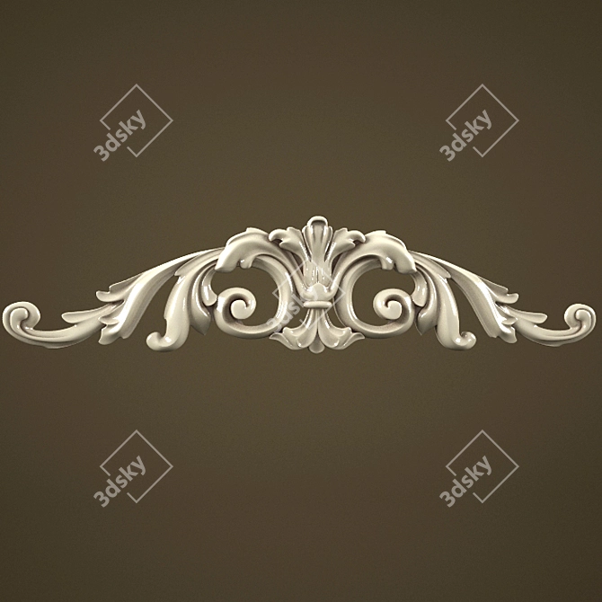 Elegant Stucco Ornament 3D model image 1