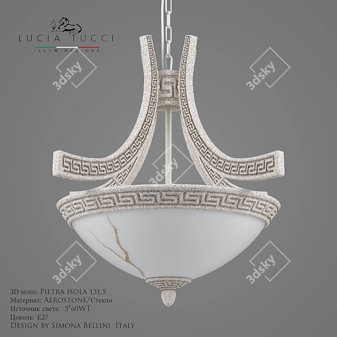 Elegant Pietra Isola Chandelier 3D model image 1