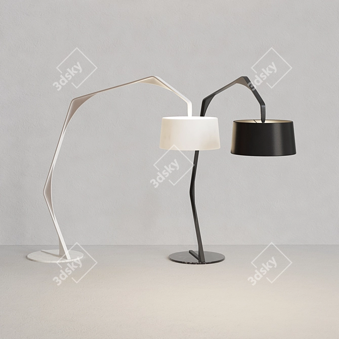 Modern Adjustable Floor Lamp 3D model image 2