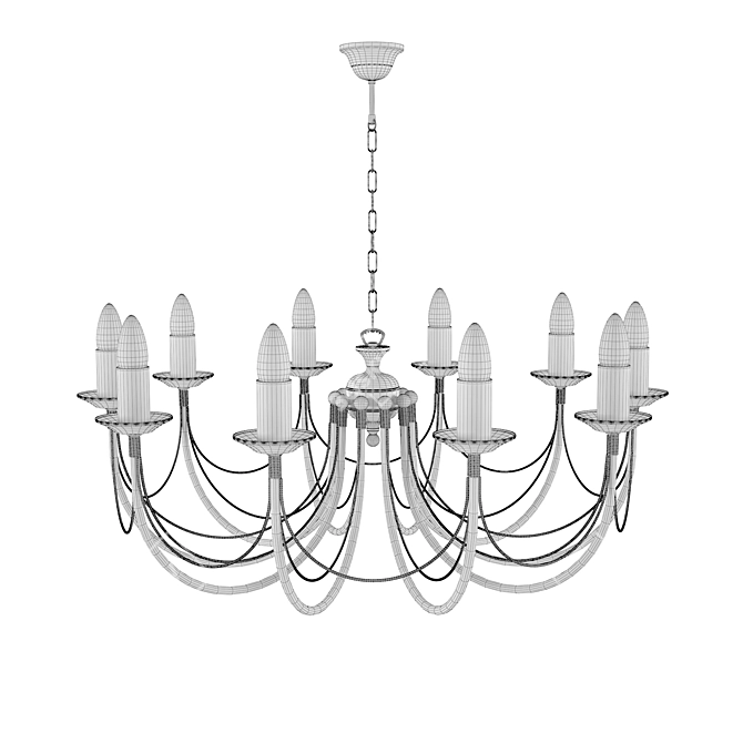 Antique Bronze Technolux 206: 10-Lamp Forged Chandelier 3D model image 3