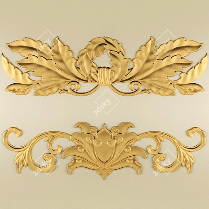 Elegant Stucco Pattern 3D model image 1
