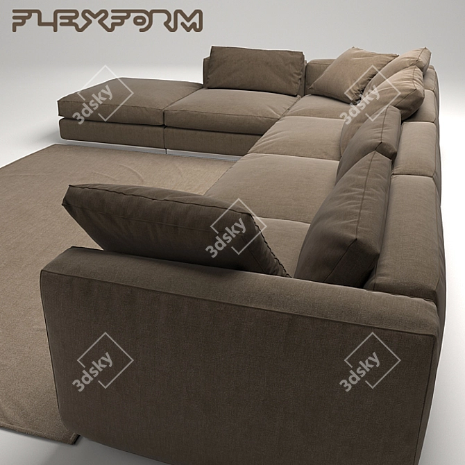 Elegant Flexform Sofa: Beauty & Comfort 3D model image 1