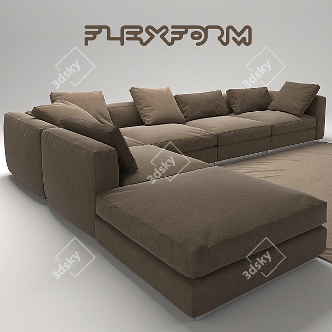 Elegant Flexform Sofa: Beauty & Comfort 3D model image 2
