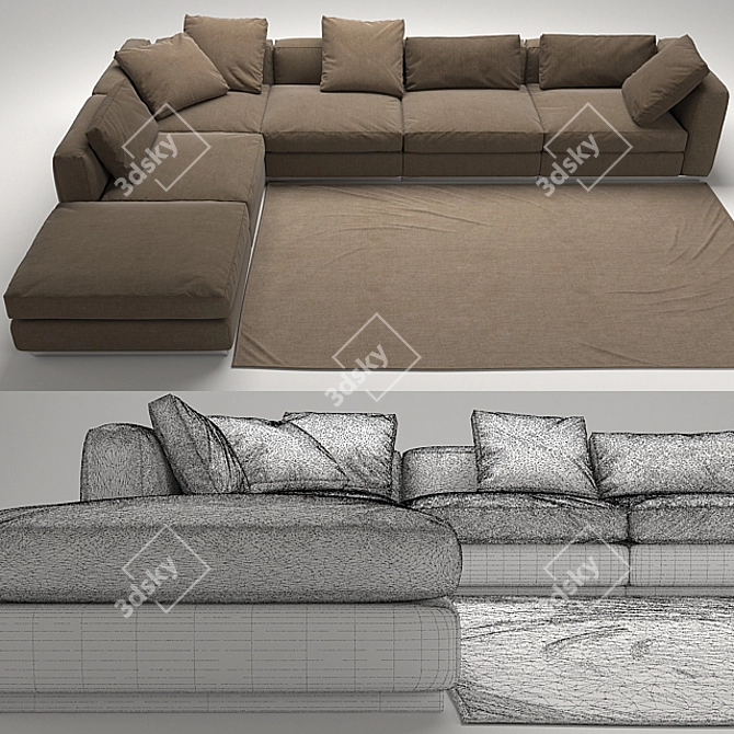 Elegant Flexform Sofa: Beauty & Comfort 3D model image 3
