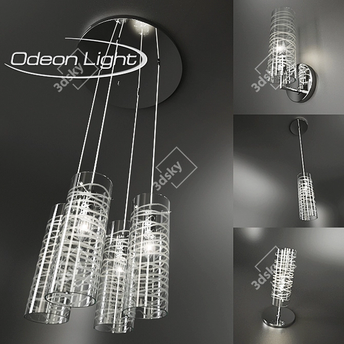 Odeon 2086 Collection: Chandelier, Pendant, Sconce & Table Lamp 3D model image 1