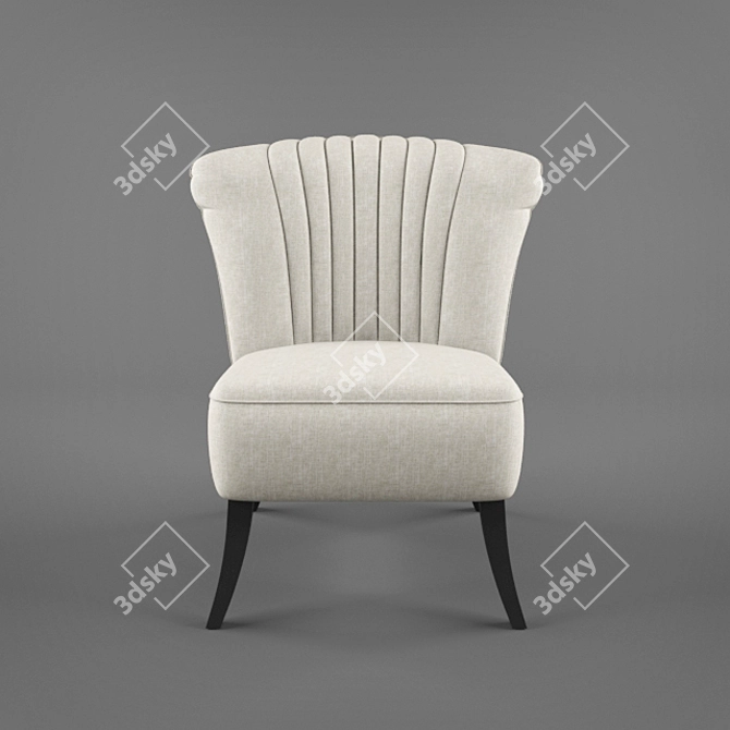 Elegant Ampudia Beige Accent Chair 3D model image 1