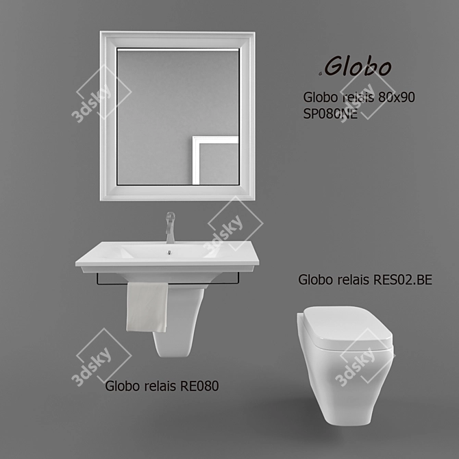 Globo Relais Bathroom Set 3D model image 1