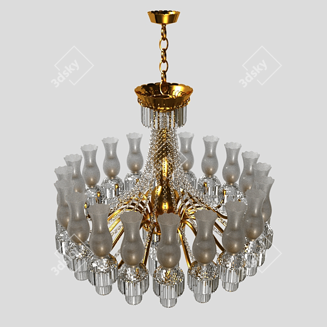 Elegant Ceiling Chandelier 3D model image 2