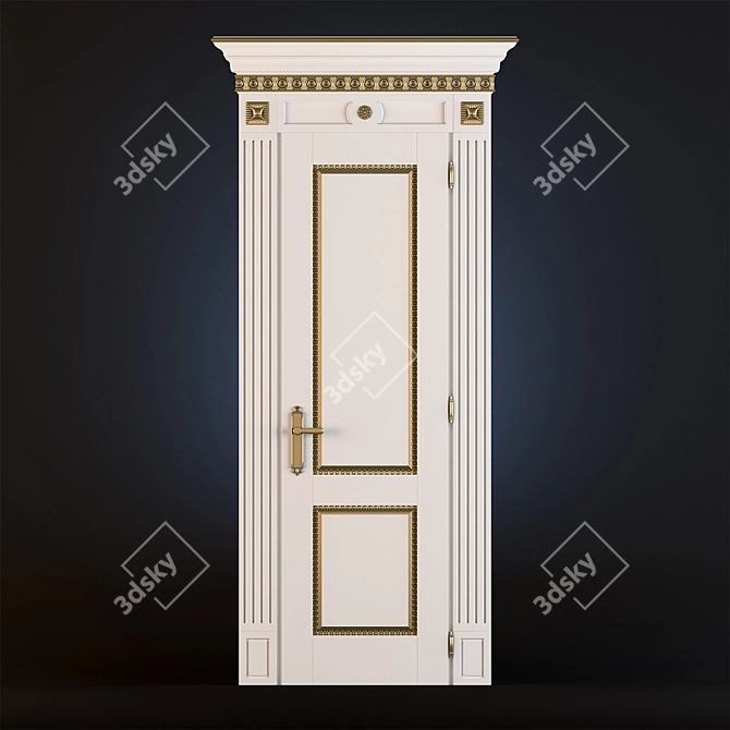 Classic Elegance: Architecturally Designed Door 3D model image 1