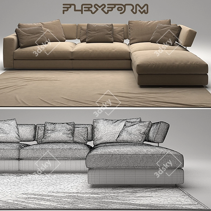 Elevate Your Comfort: Flexform Sofa 3D model image 3