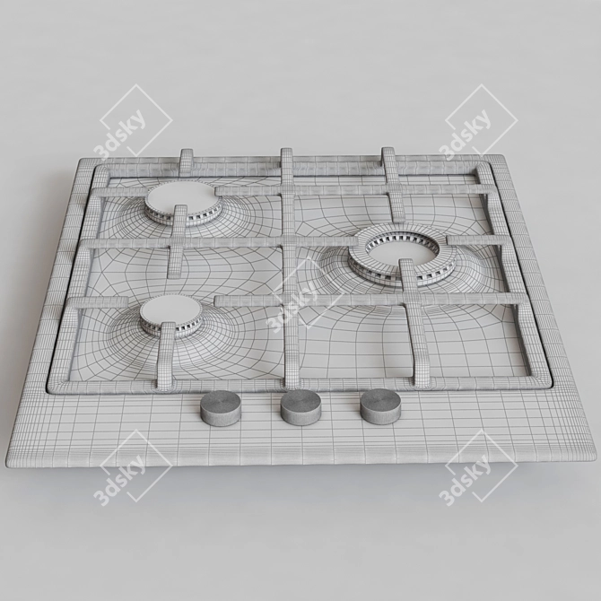 Premium Gas Cooktop: Zigmund & Shtain GN 58.451 W 3D model image 2