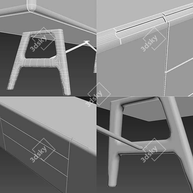 Artisan Tesa Sideboard: Elegant and Functional 3D model image 3