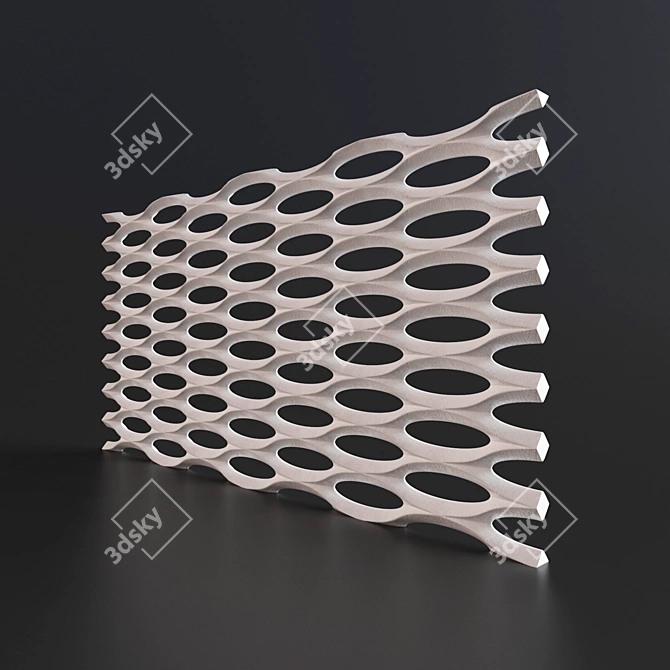 Wave Panel: Stylish Interior Partition 3D model image 2