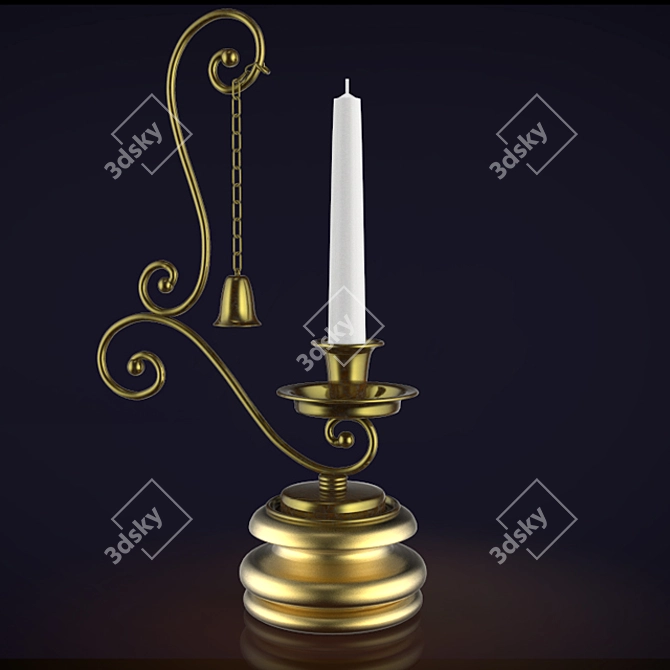 Elegant Metal Candle Holder 3D model image 1