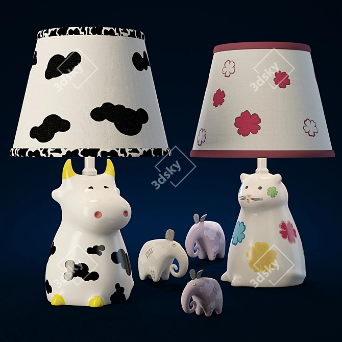 Glowing Wonders: Fun Kids Lamps 3D model image 1