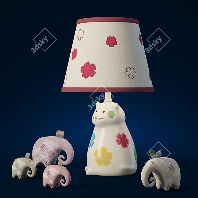 Glowing Wonders: Fun Kids Lamps 3D model image 3