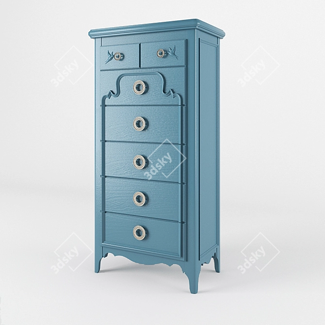 AIX Solid Wood Chest - 70x42x140 cm 3D model image 2