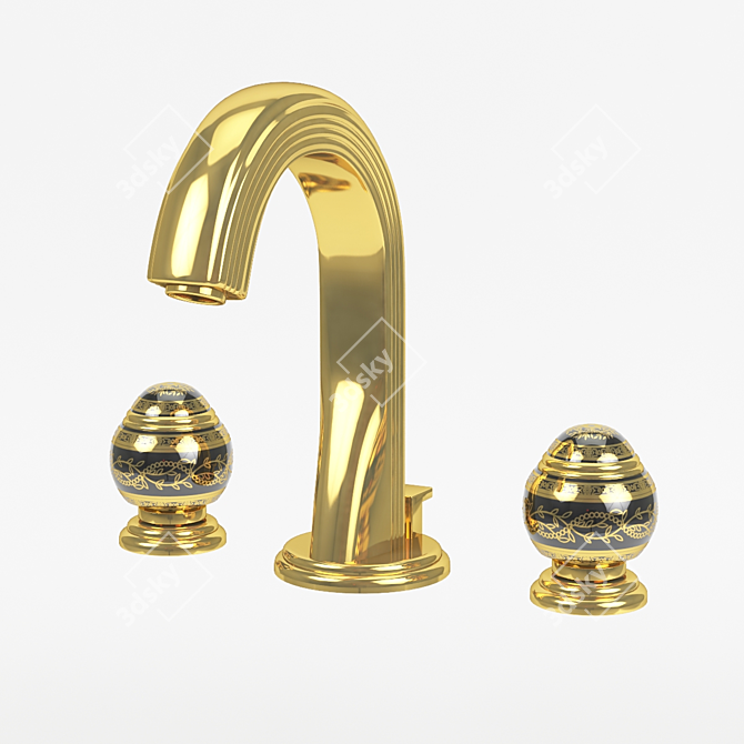 Marquise Gold Bathroom Faucet - THG 3D model image 1