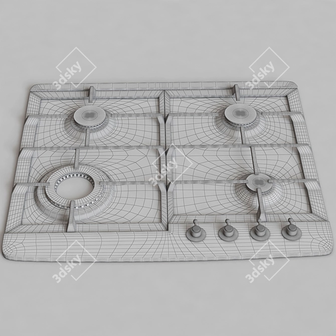 Sleek Gas Cooktop: Zigmund & Shtain GN 07.61 A 3D model image 3