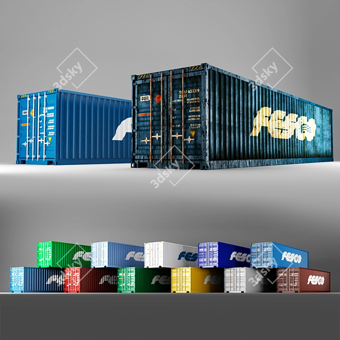 Versatile 40ft Shipping Container Fesco 3D model image 1