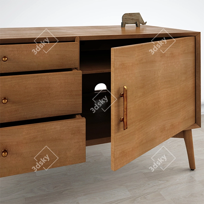 Retro Vibes Media Stand 3D model image 2