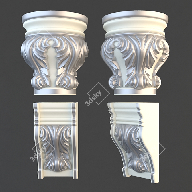 Classic Capital and Bracket 3D model image 1