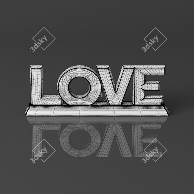 The Love Ceramic Figurine 3D model image 2